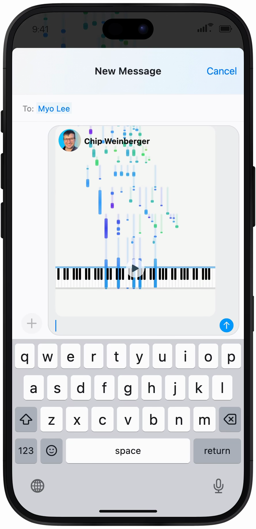 Video of sharing from the Jamcorder app