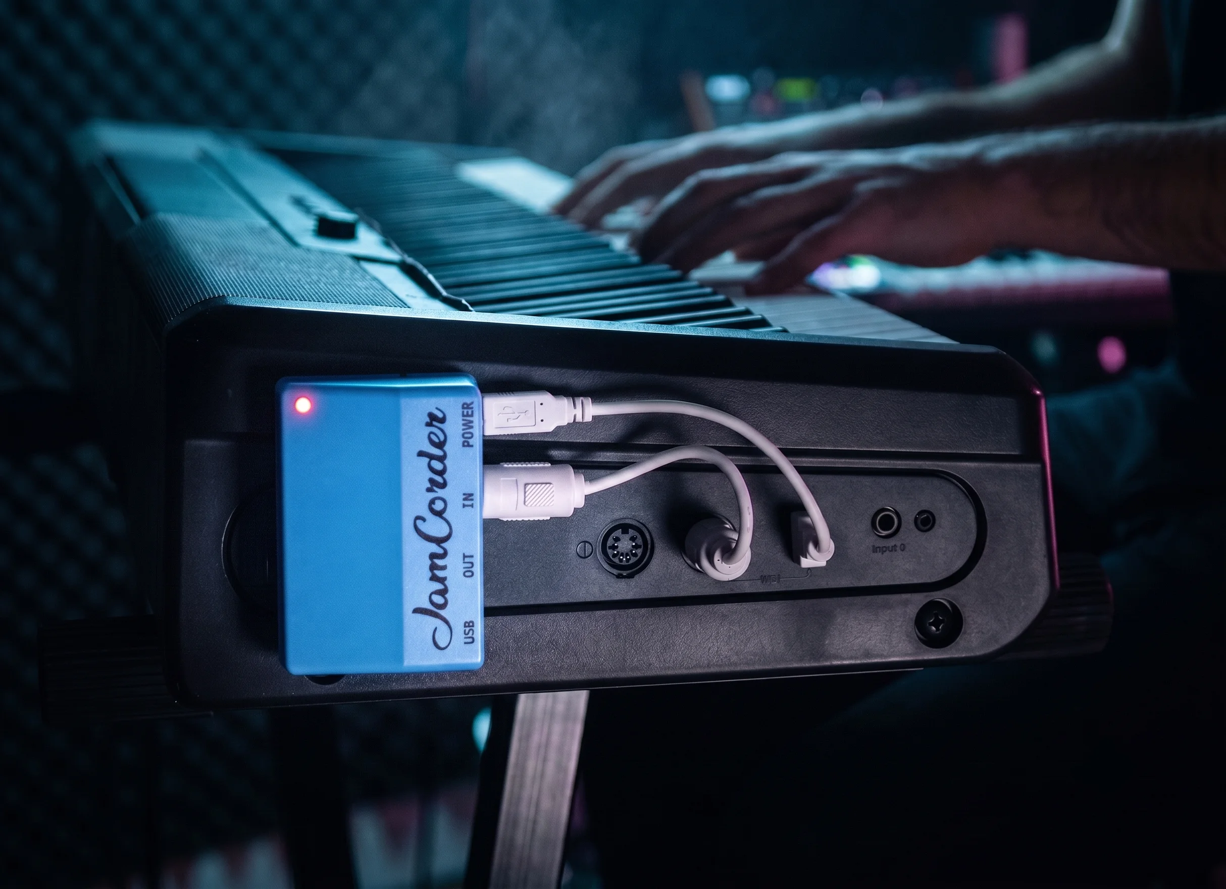photo playing piano with Jamcorder